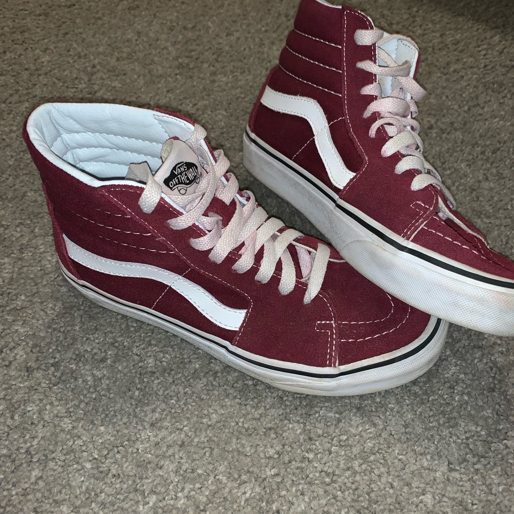 Burgundy High Top Vans